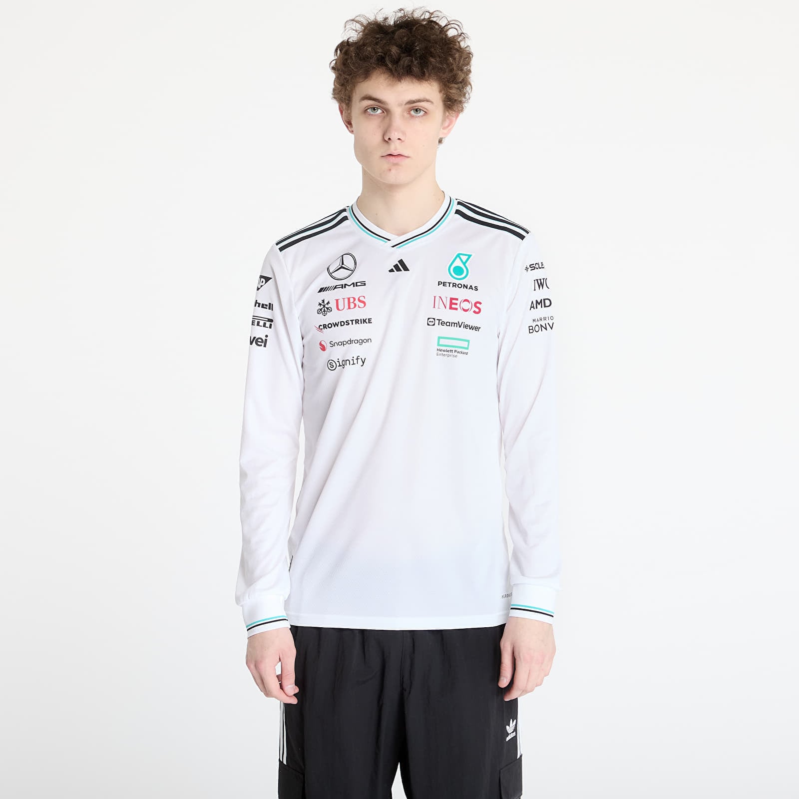 Jersey adidas x Mercedes Amg Petronas Formula One Team Driver Authentic Long Sleeve Jersey White/ White/ Black L