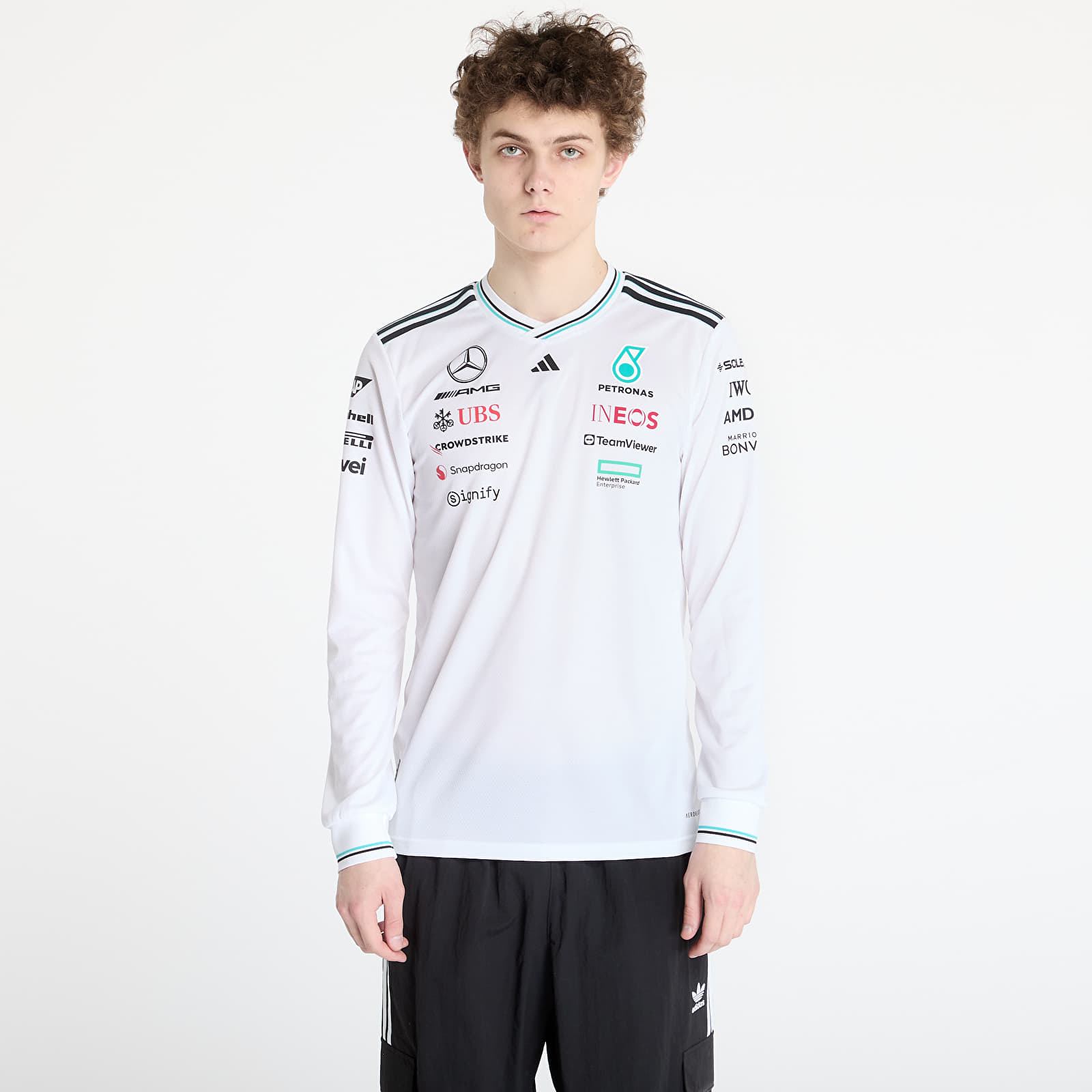 Джерси adidas x Mercedes Amg Petronas Formula One Team Driver Authentic Long Sleeve Jersey White/ White/ Black