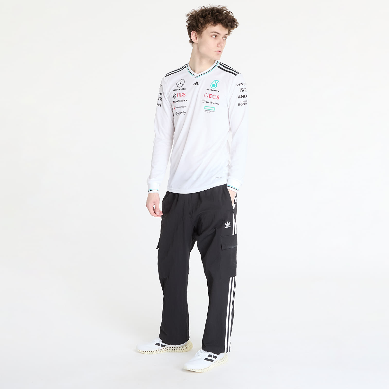 Джерси adidas x Mercedes Amg Petronas Formula One Team Driver Authentic Long Sleeve Jersey White/ White/ Black