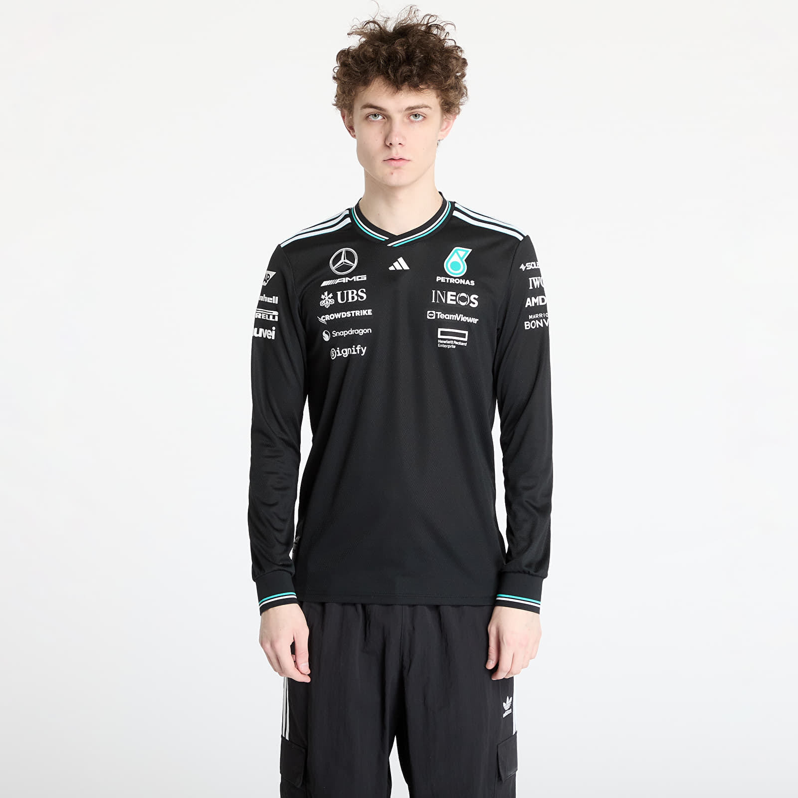 Dresy adidas x Mercedes Amg Petronas Formula One Team Driver Authentic Long Sleeve Jersey Black/ Black/ White