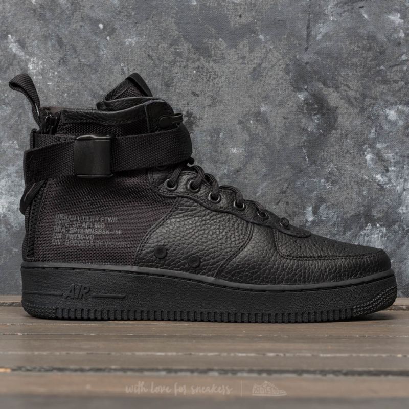 Men's shoes Nike SF Air Force 1 Mid Black/ Black-Black (917753-005