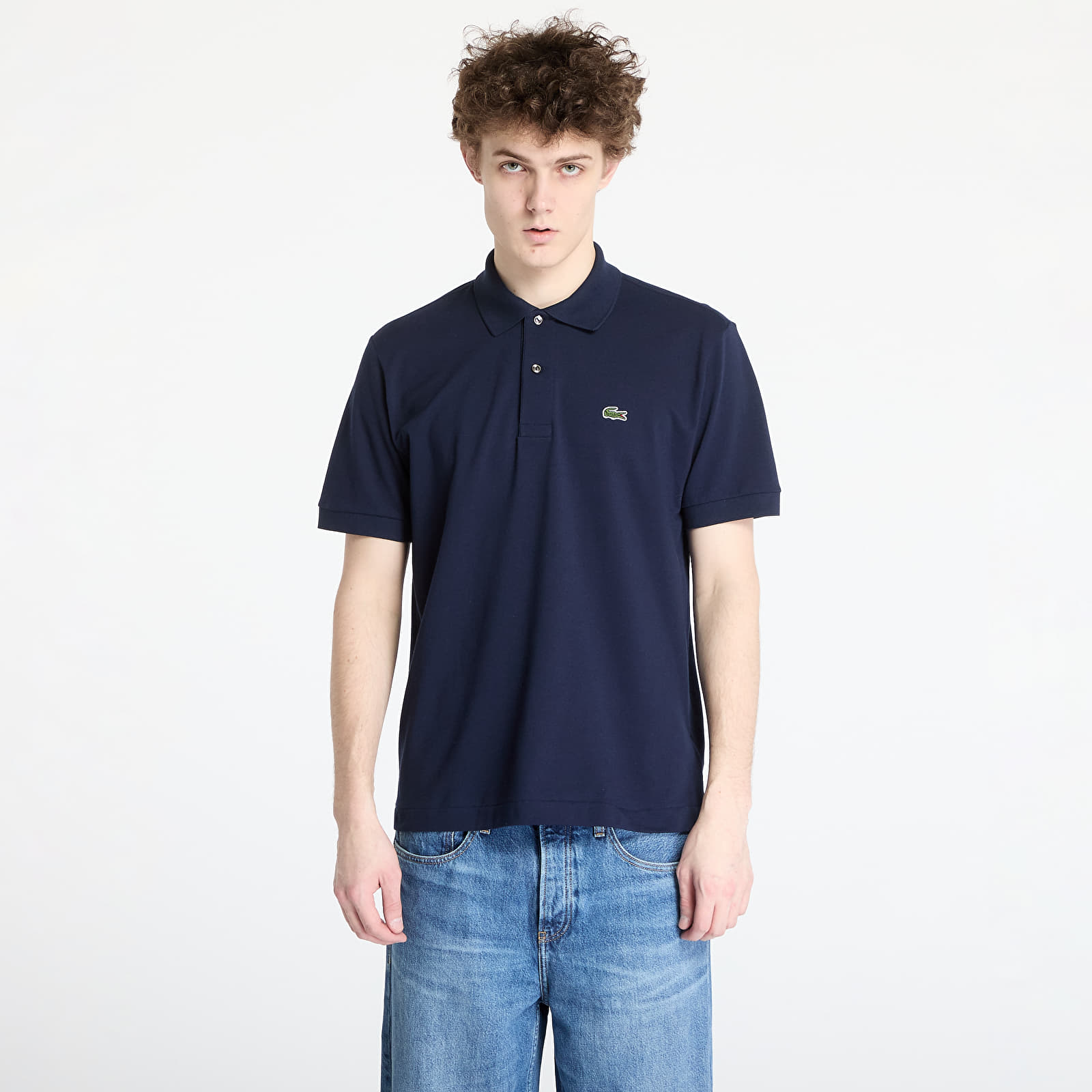 Pánská trička LACOSTE Light Pique Polo Shirt Navy Blue