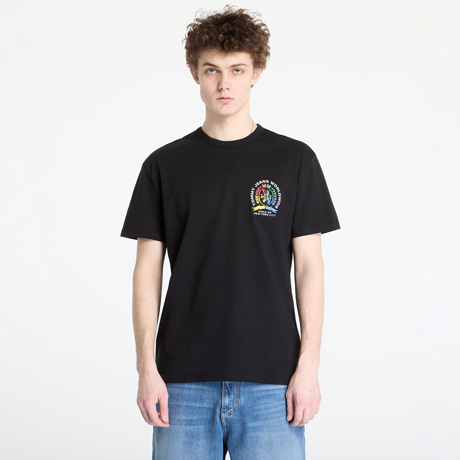 T-shirty męskie Tommy Jeans Regular Pop Crest Tee Black