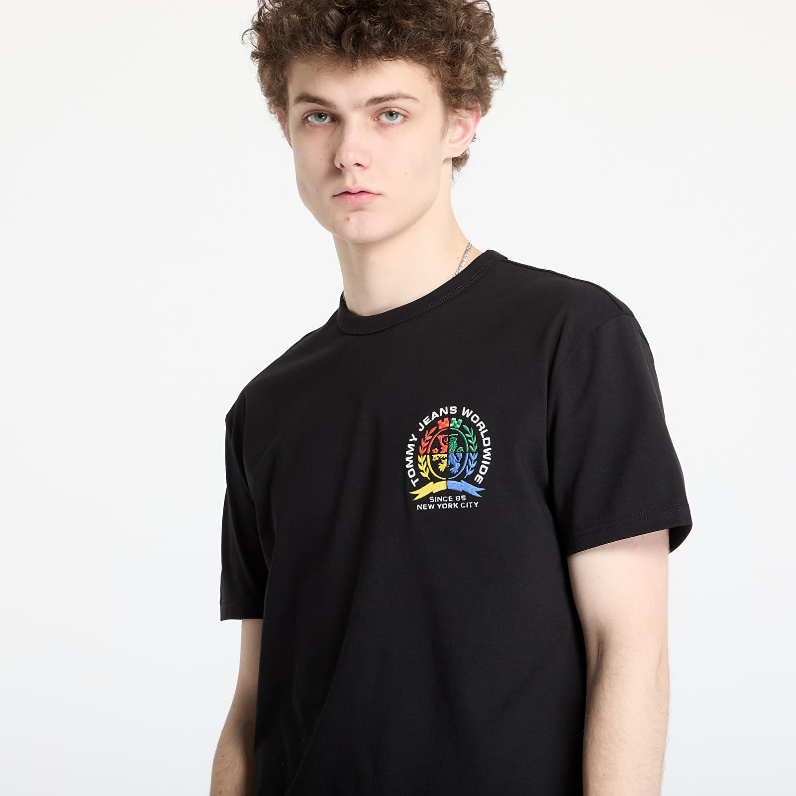 T-shirty męskie Tommy Jeans Regular Pop Crest Tee Black
