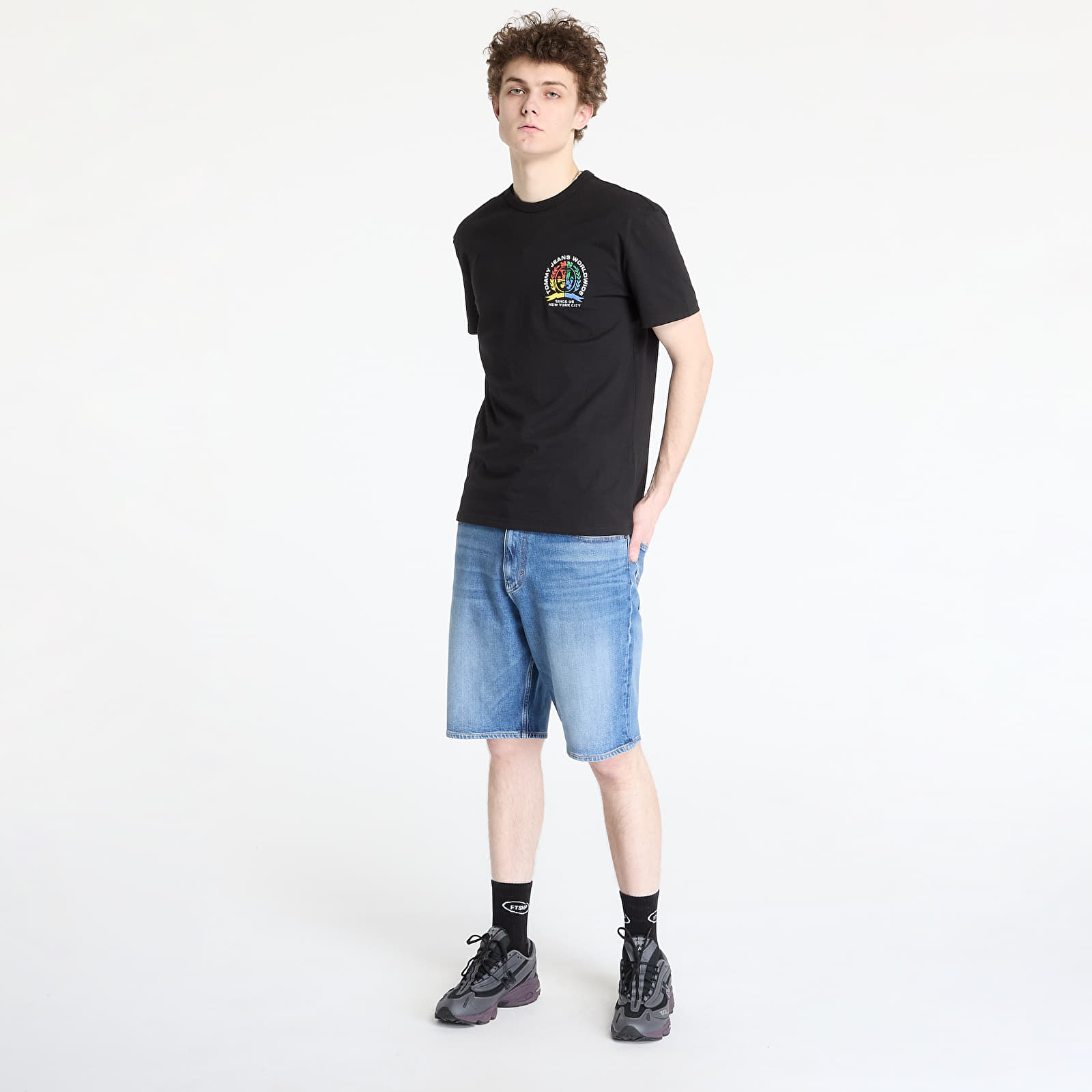 T-shirty męskie Tommy Jeans Regular Pop Crest Tee Black