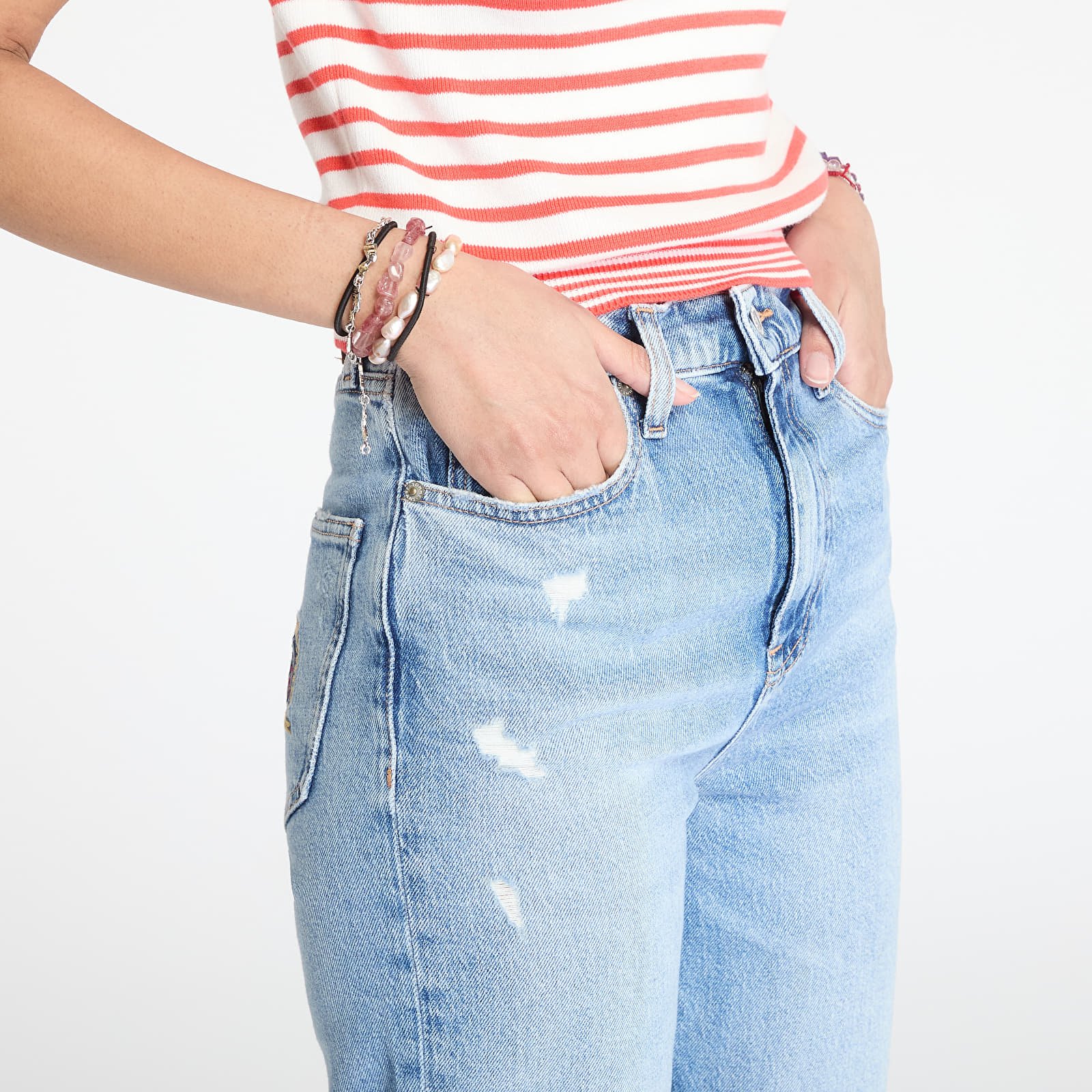 Дамски дънки Tommy Jeans Layla High Rise Slim Straight Jeans Denim Light