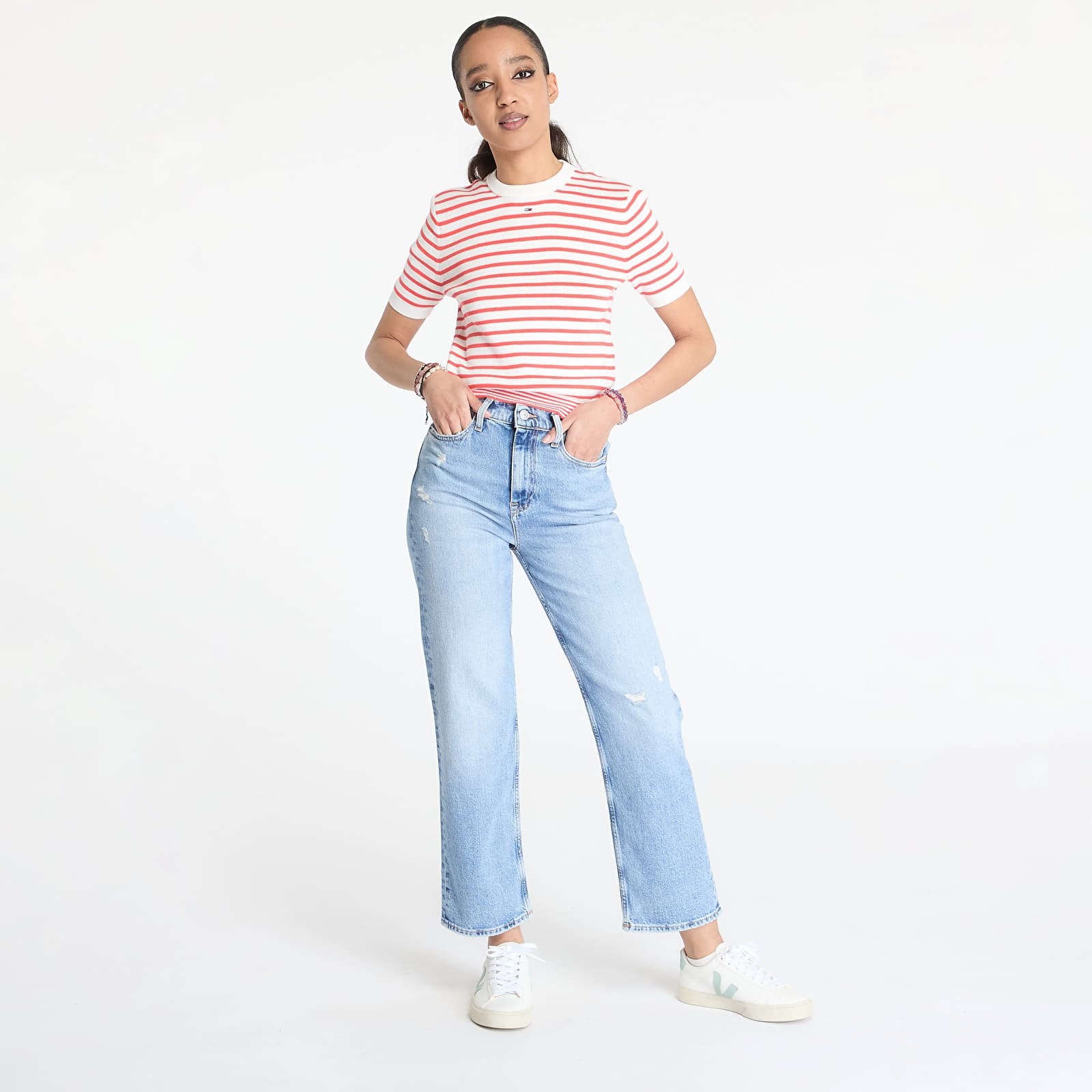 Дамски дънки Tommy Jeans Layla High Rise Slim Straight Jeans Denim Light