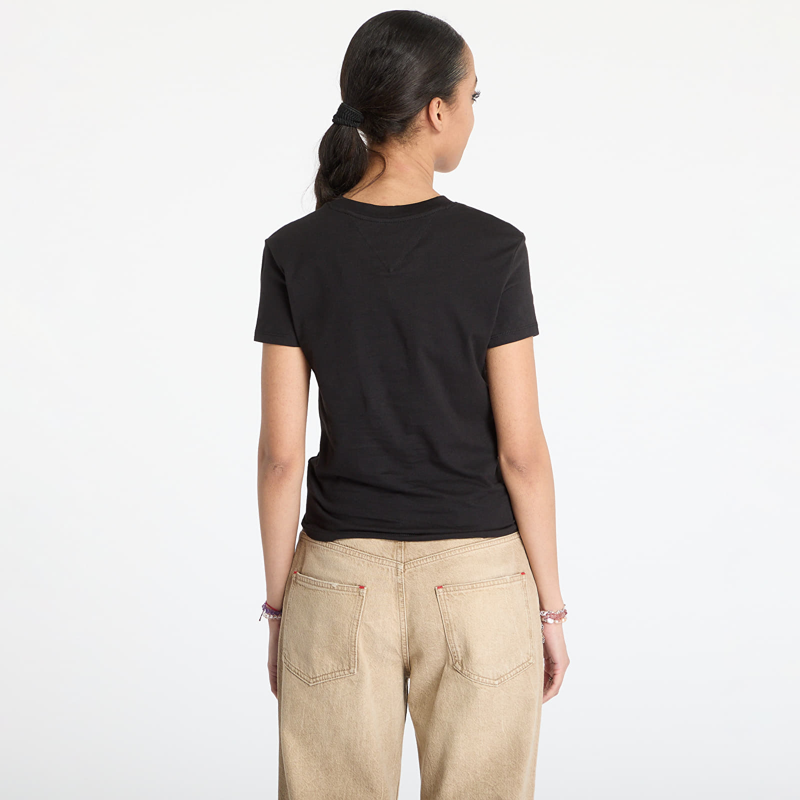 Women's T-shirts Tommy Jeans Slim Tonal Linear Tee Black