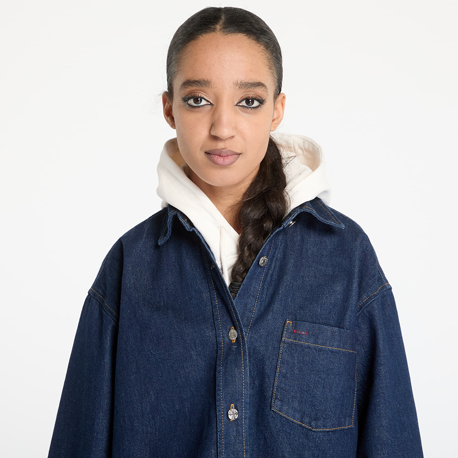 Dámske bundy Tommy Jeans Cropped Denim Shirt Jacket Denim