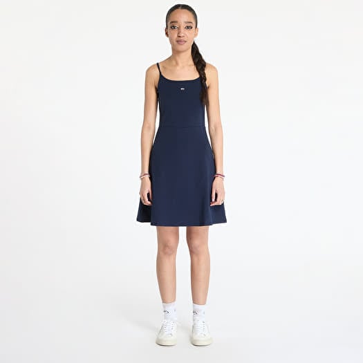 Šaty Tommy Jeans Essential Strap Dress Blue