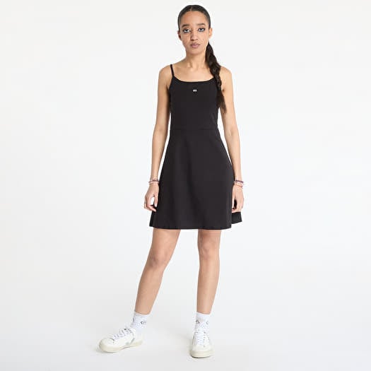 Šaty Tommy Jeans Essential Strap Dress Black