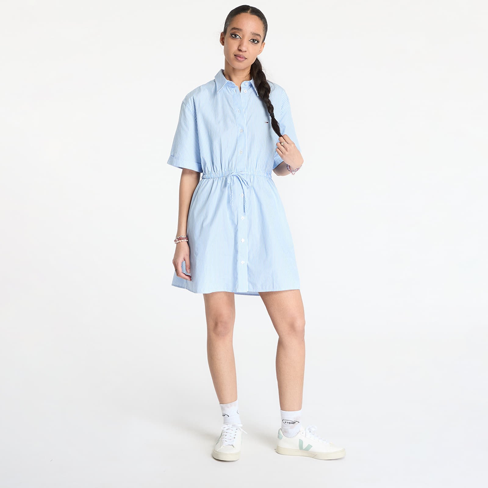 Rochii Tommy Jeans Mini Stripe Shirt Blue