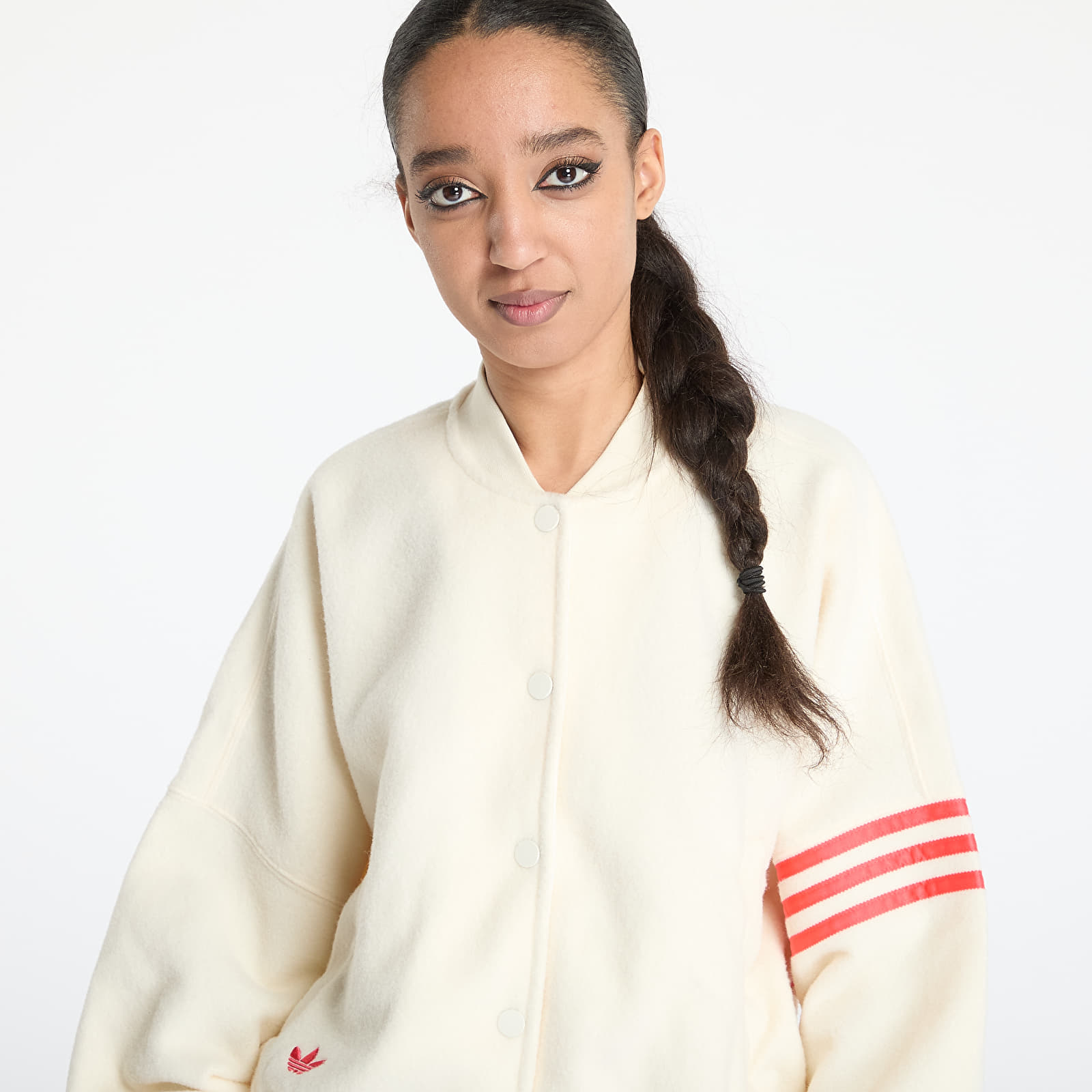Bombery adidas Neuclassics Boucle Bomber Jacket Beige/ Cream White/ Real Coral