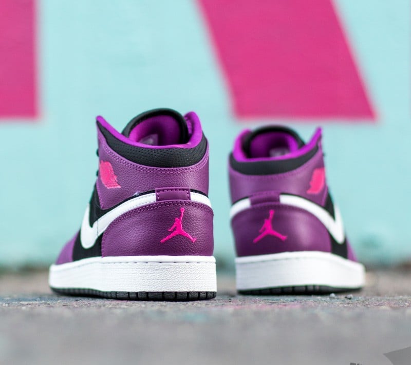 Damen Sneaker und Schuhe Air Jordan 1 Mid (GG) Black/ Vivid Pink-Bright Grape