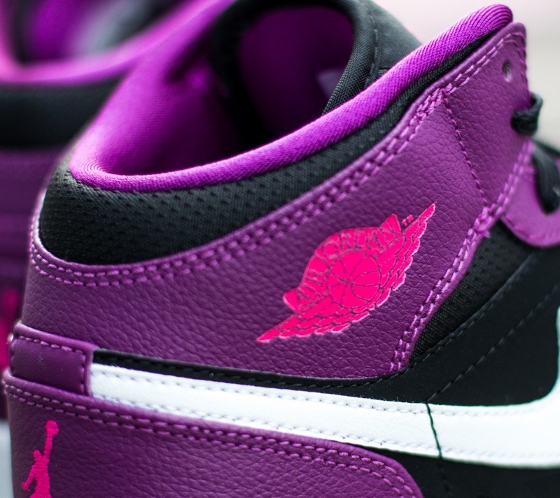 Damen Sneaker und Schuhe Air Jordan 1 Mid (GG) Black/ Vivid Pink-Bright Grape