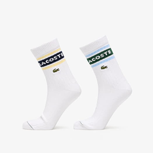 LACOSTE Socks White/ Green/ Navy Blue