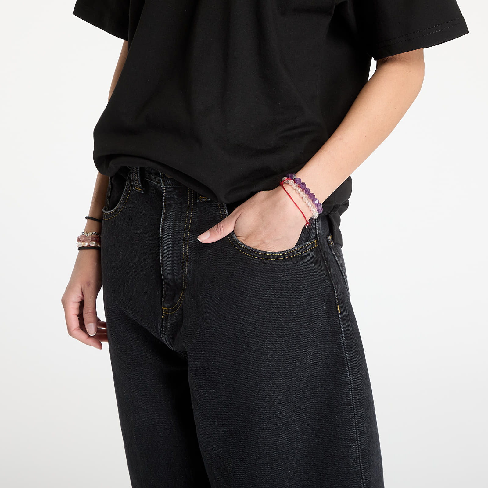 Jeansy Carhartt WIP Brandon Pant Black Stone Washed