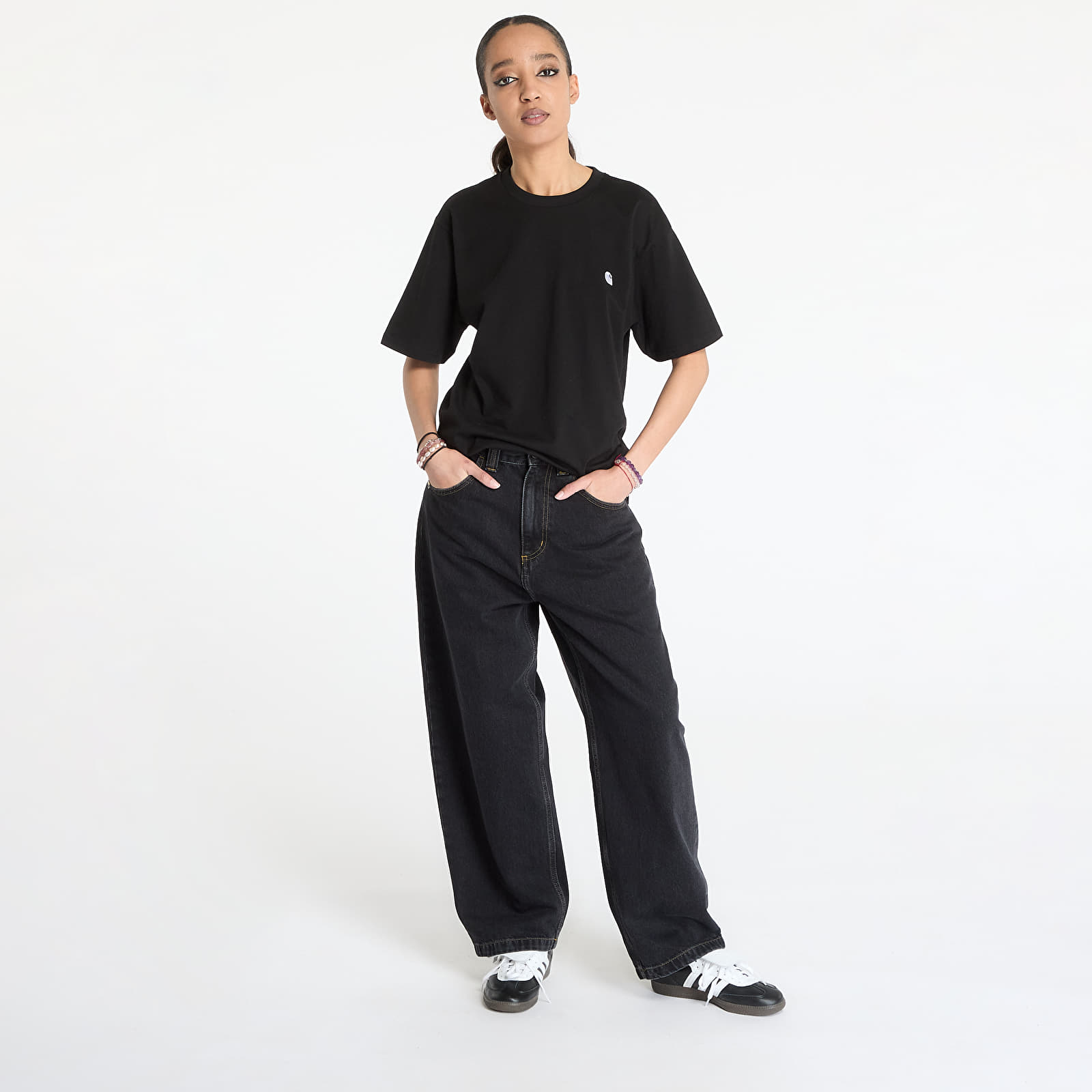 Jeansy Carhartt WIP Brandon Pant Black Stone Washed