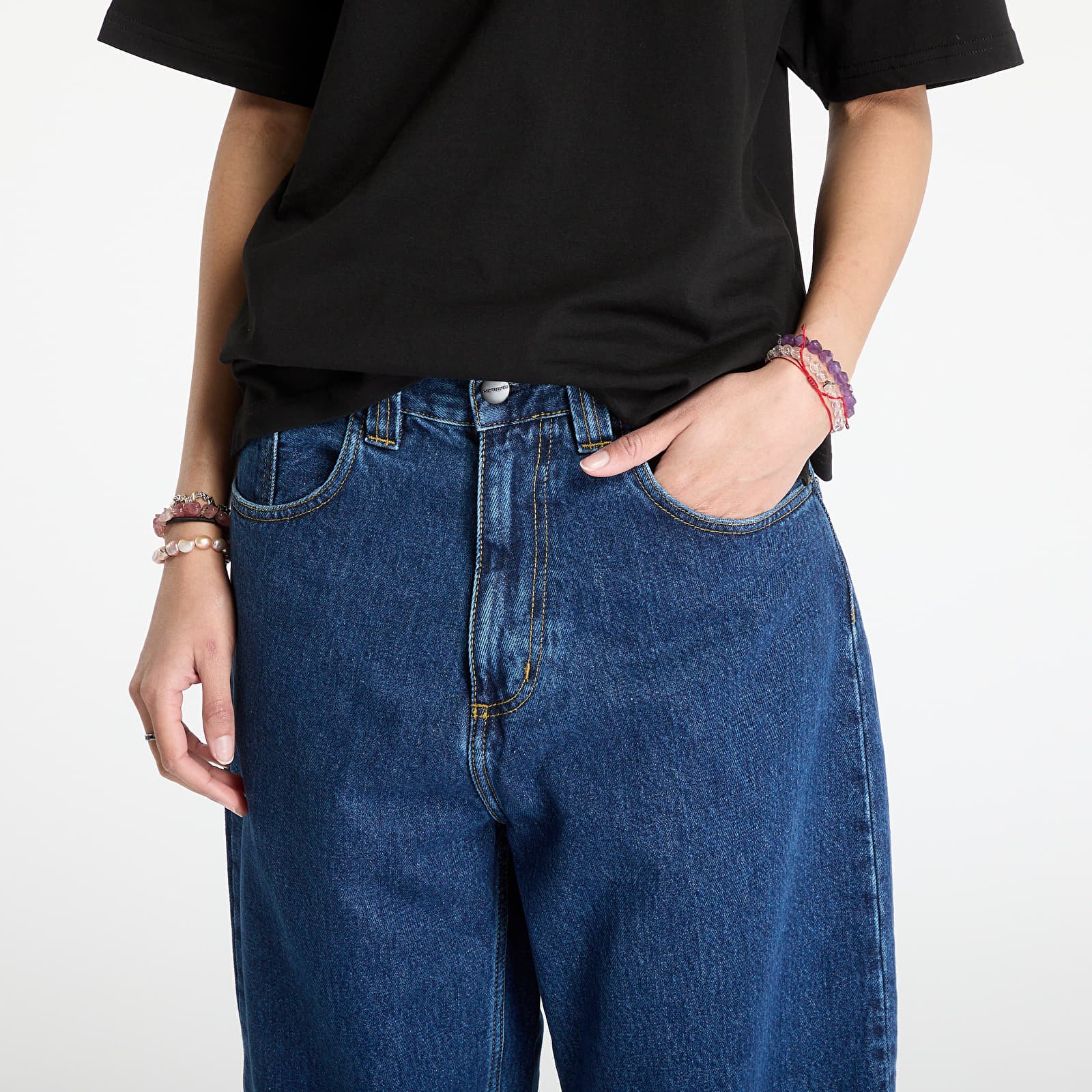 Nadrágok Carhartt WIP Brandon Pant Blue Stone Washed