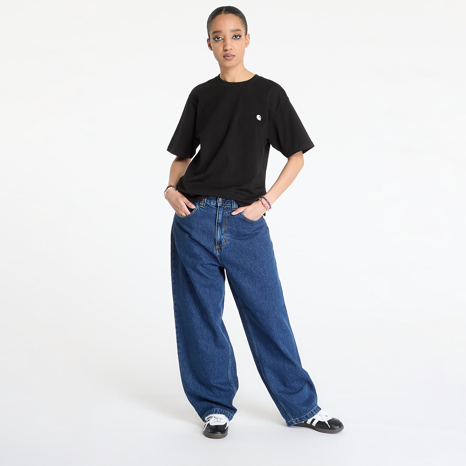 Nadrágok Carhartt WIP Brandon Pant Blue Stone Washed