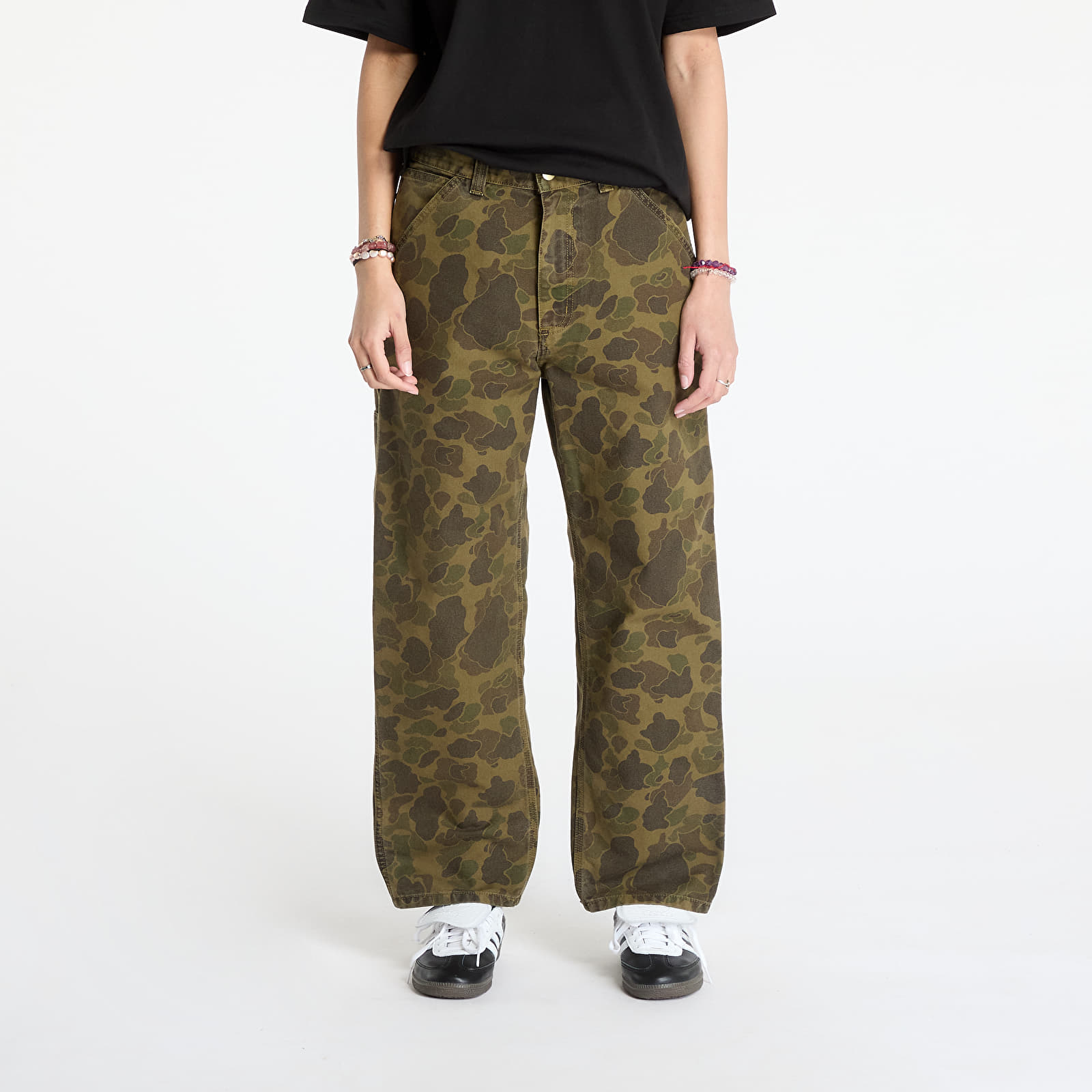 Jeans Carhartt WIP Duck Single Knee Pant Camo Duck/ Office Green