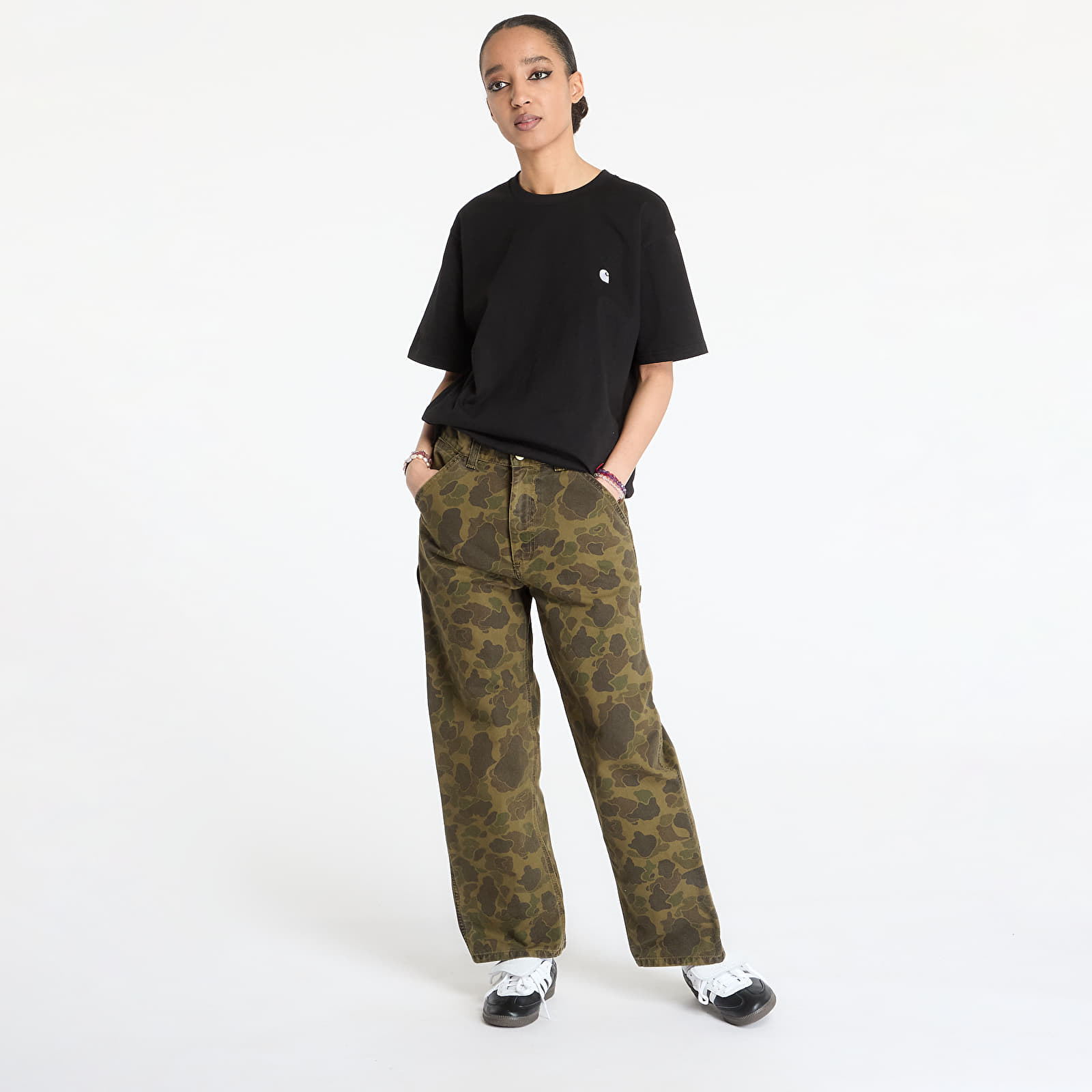 Jeans Carhartt WIP Duck Single Knee Pant Camo Duck/ Office Green
