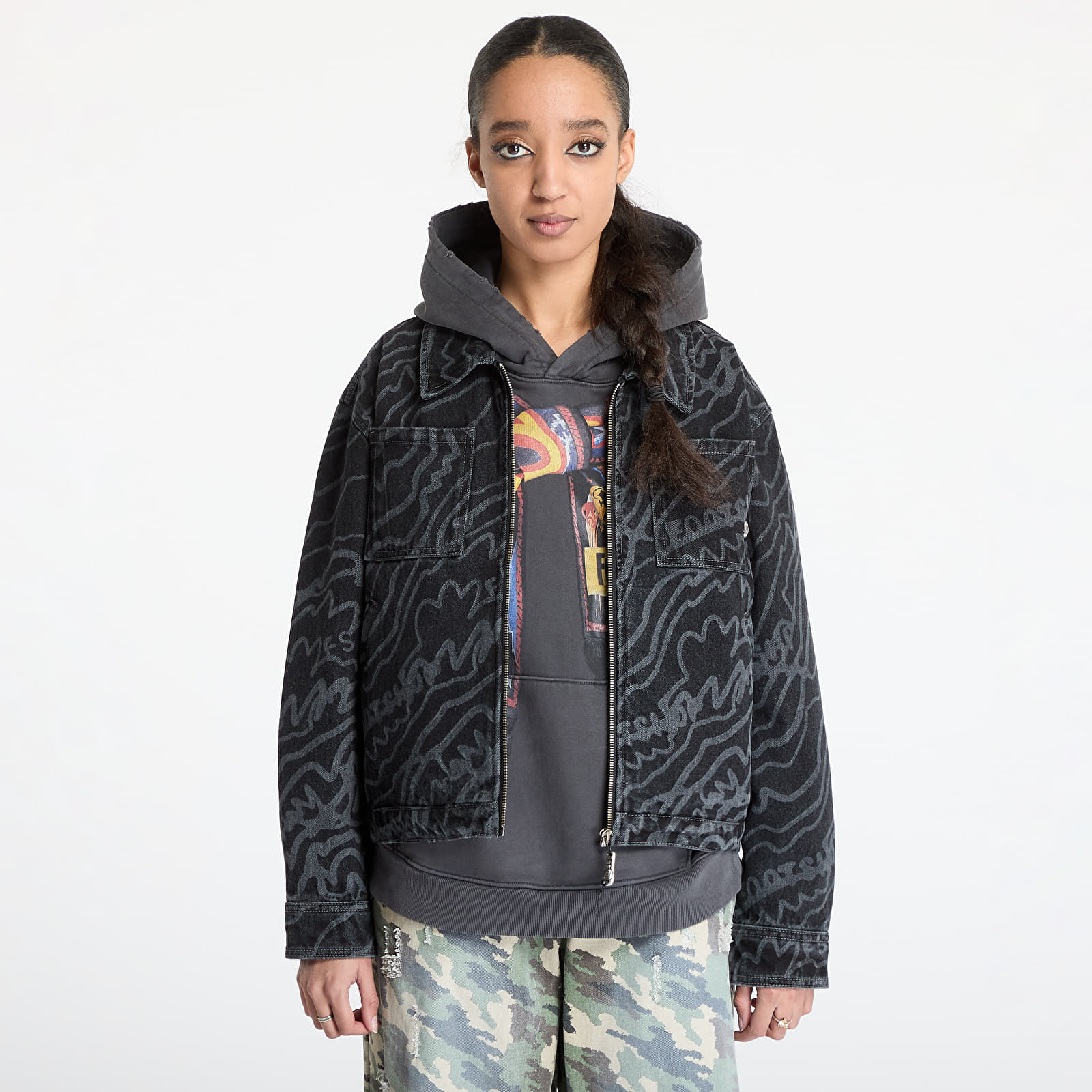Casacos FTSHP Silver Lining Denim Jacket UNISEX Black