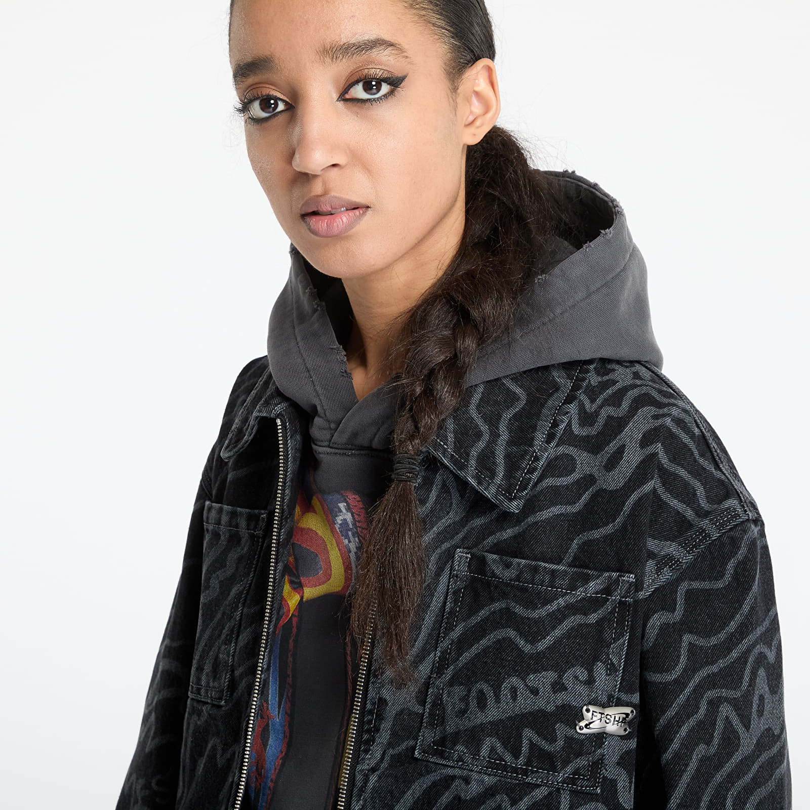 Casacos FTSHP Silver Lining Denim Jacket UNISEX Black