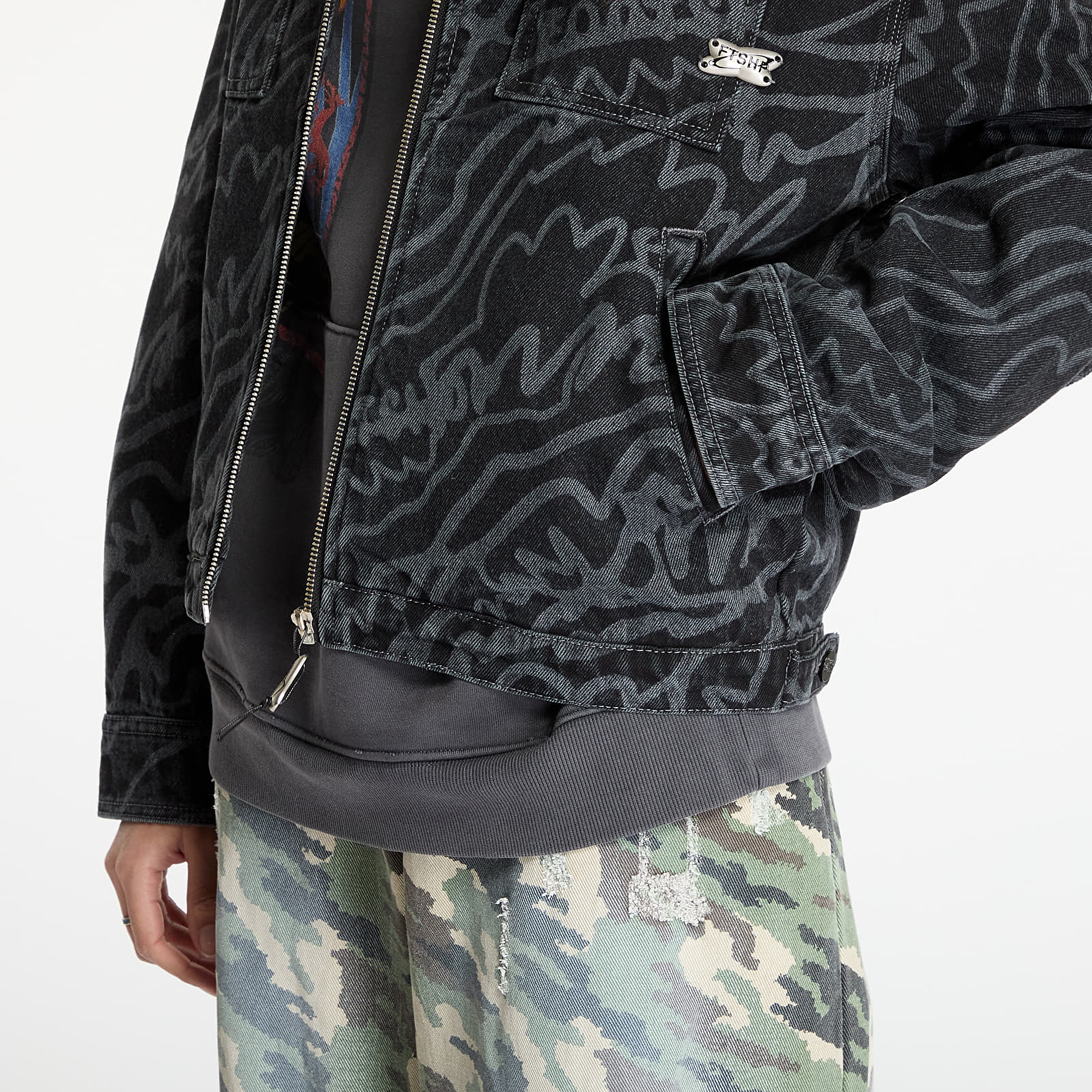 Casacos FTSHP Silver Lining Denim Jacket UNISEX Black