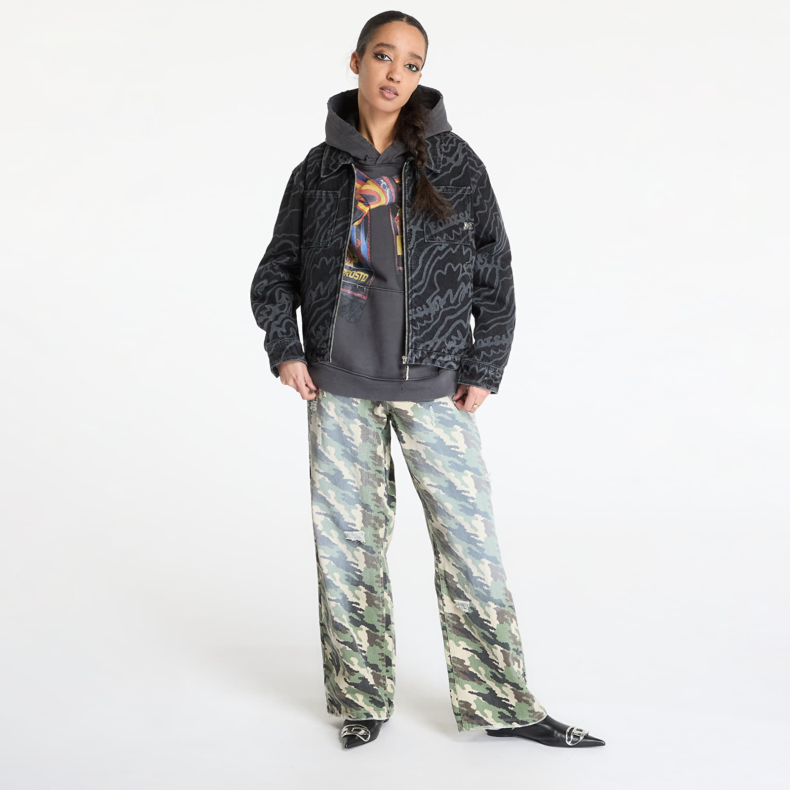 Casacos FTSHP Silver Lining Denim Jacket UNISEX Black