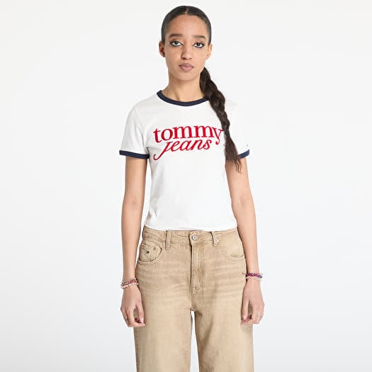 T-krekls Tommy Jeans Slim Script Tee White