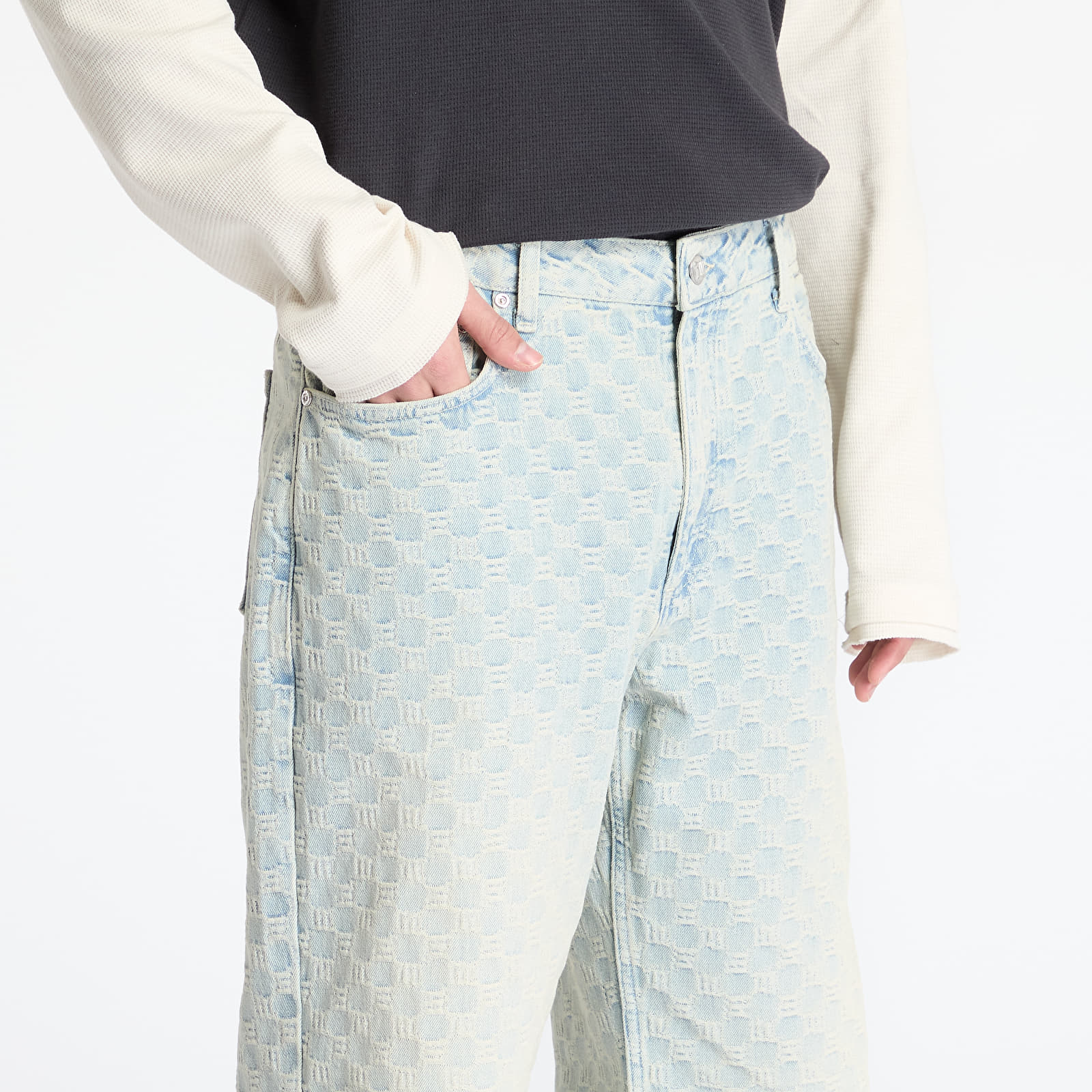 Férfi farmerek MISBHV Monogram Ocean Washed Jeans Pale Blue
