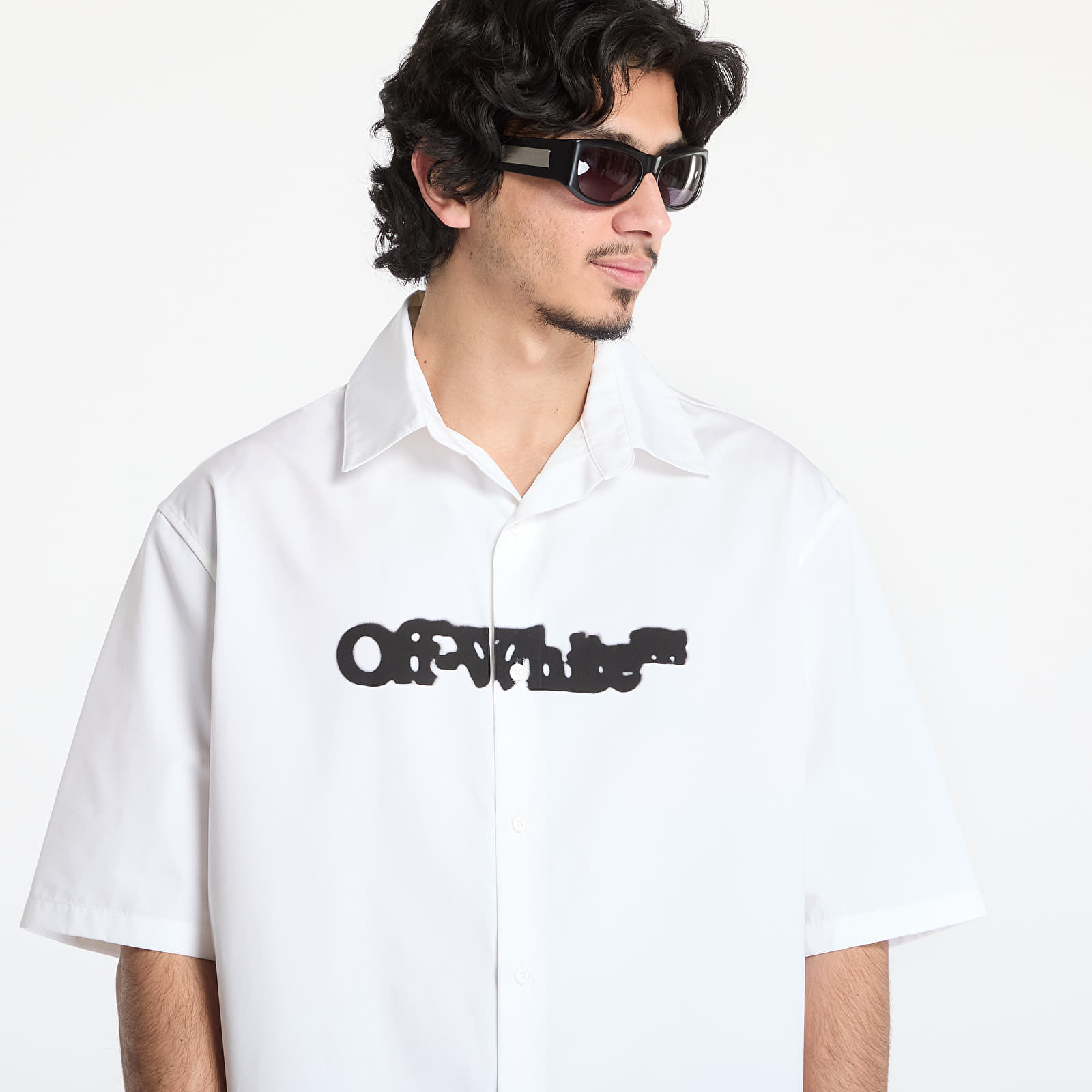 Shirts Off-White Spray Arrow Popl Bowling Shirt White/ Black