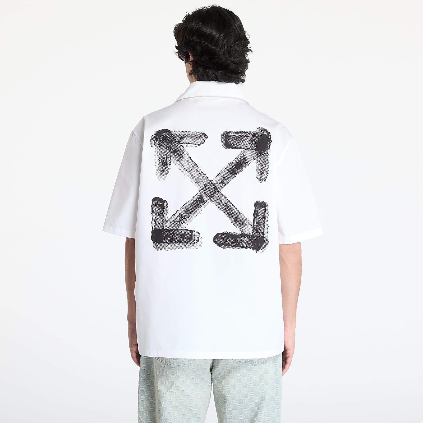 Shirts Off-White Spray Arrow Popl Bowling Shirt White/ Black