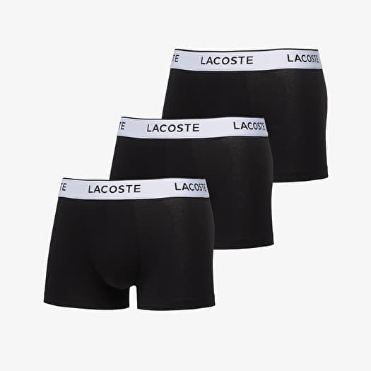 LACOSTE Cotton Stretch Trunk 3-Pack Black