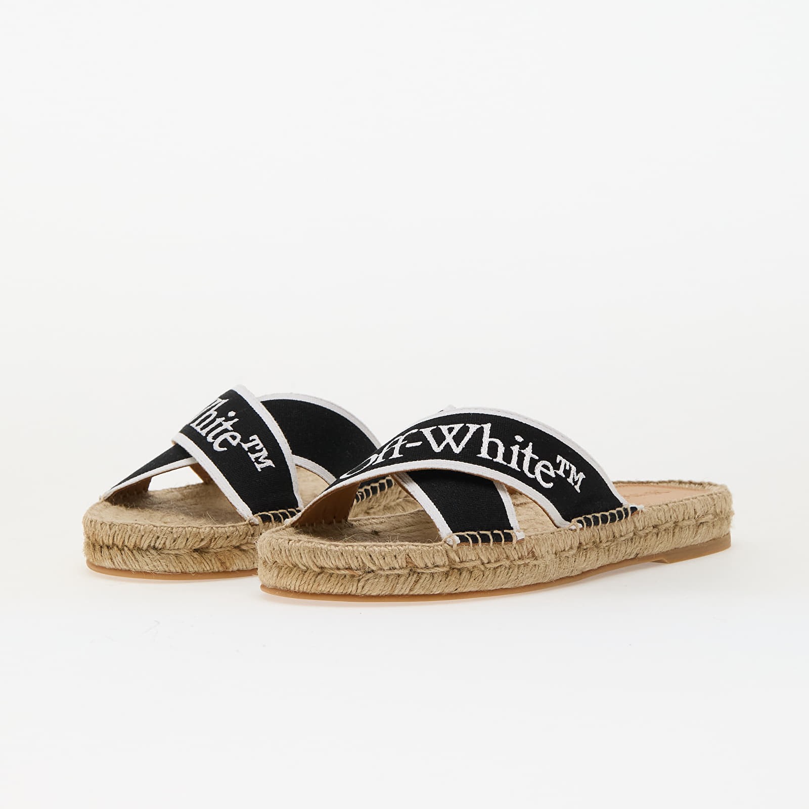Női cipők Off-White Criss Cross Espadrilles Black White