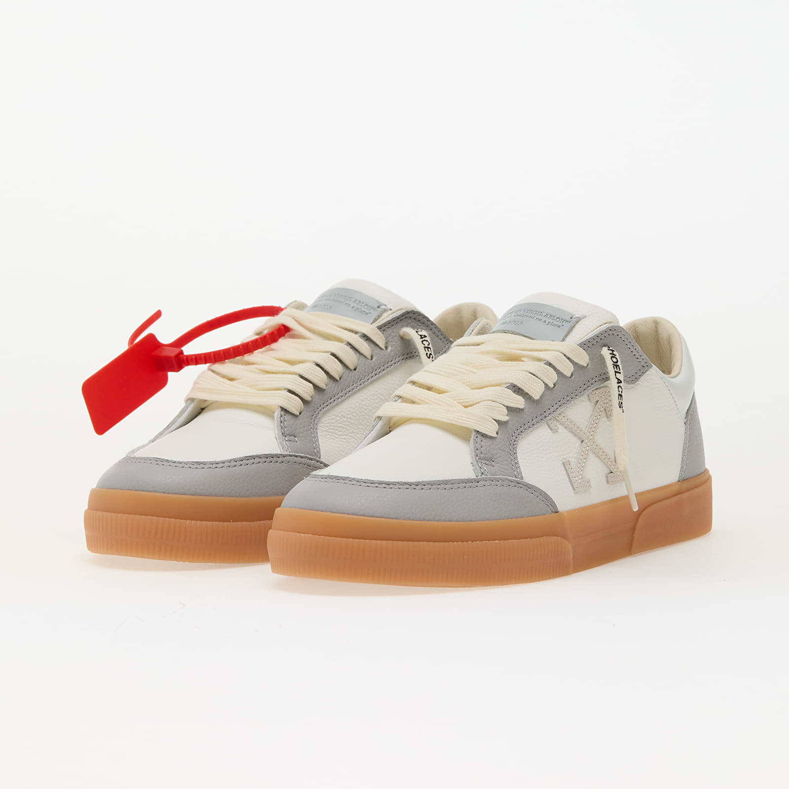 Férfi cipők Off-White New Low Vulcanized Leather White Light