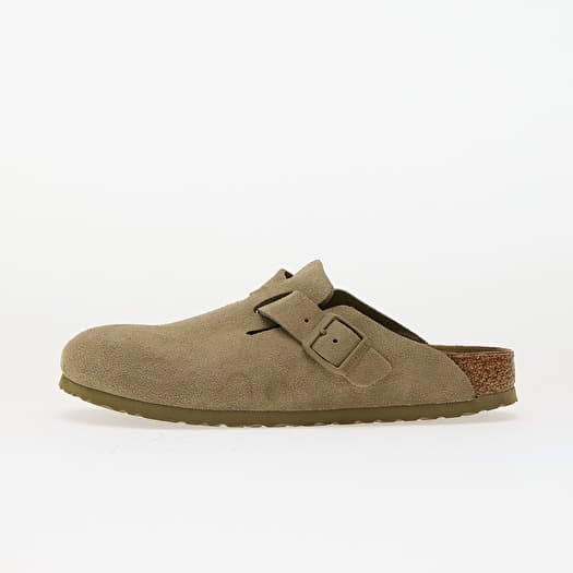 Birkenstock Boston Suede Leather Faded Khaki