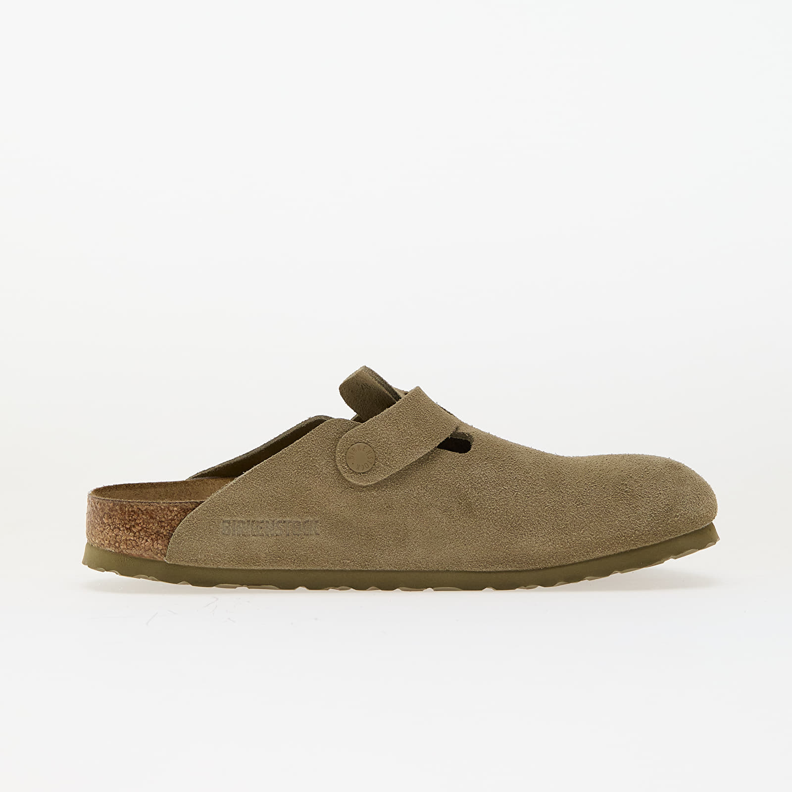 Frauen Birkenstock Boston Suede Leather Faded Khaki