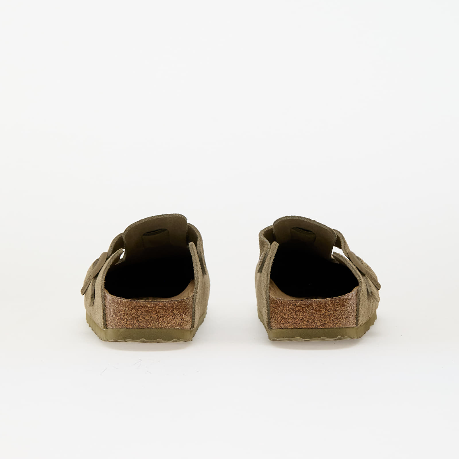 Frauen Birkenstock Boston Suede Leather Faded Khaki