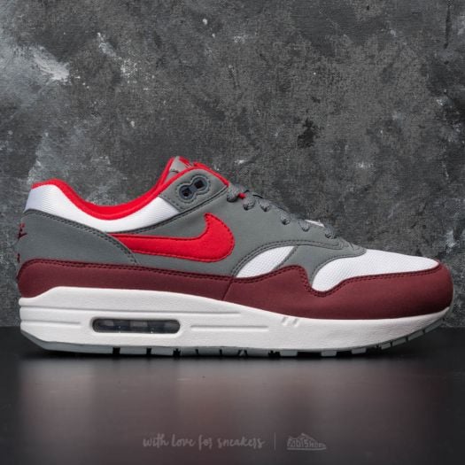 Men s shoes Nike Air Max 1 White University Red Cool Grey Footshop
