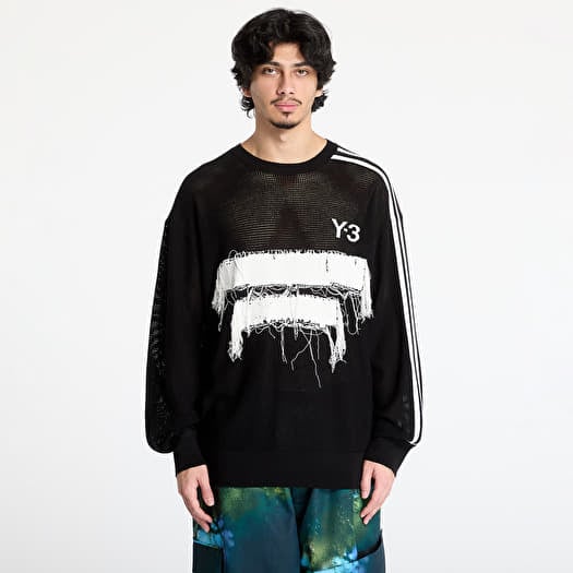 Pullover Y-3 Graphic Knit Crew Sweatshirt UNISEX Black