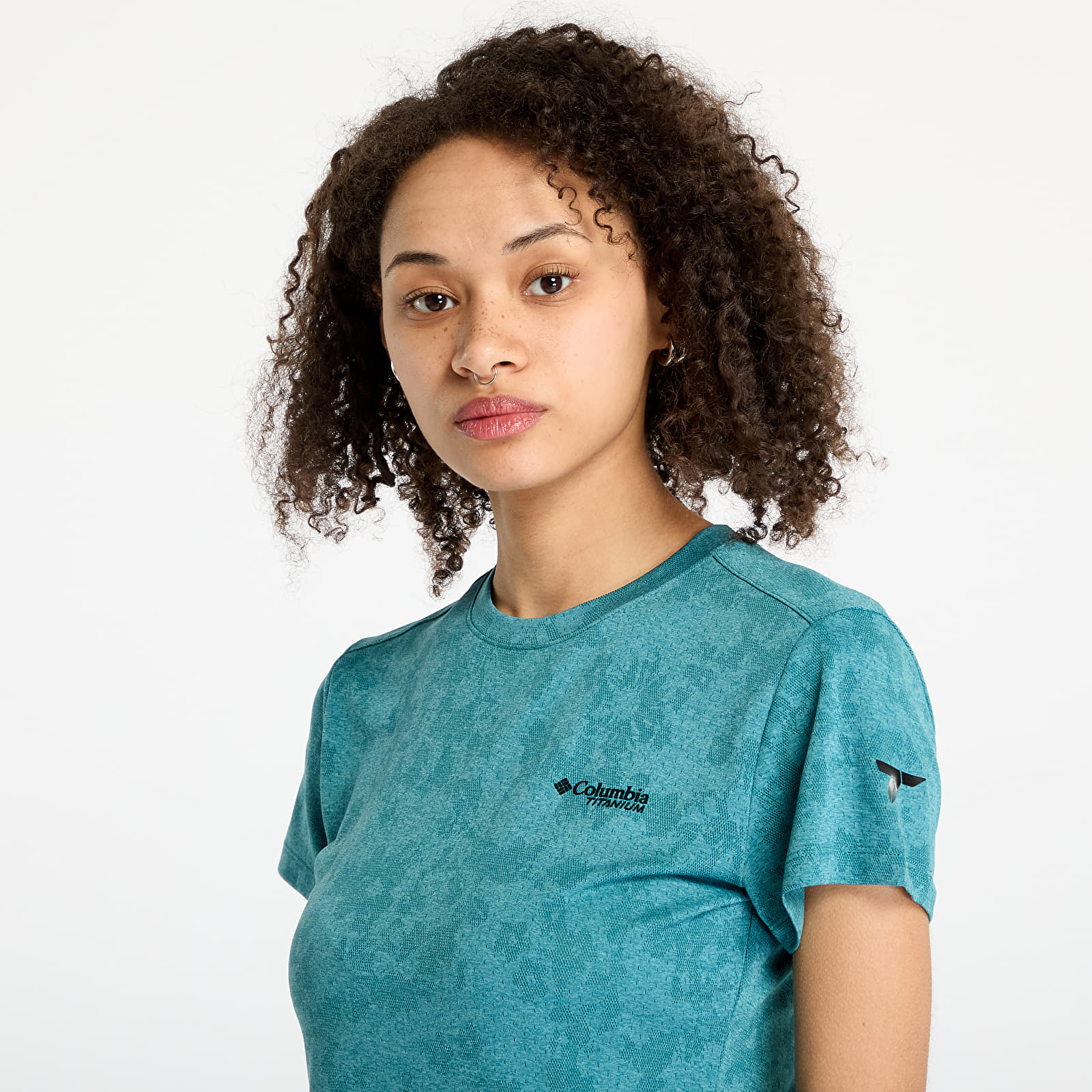 Women's T-shirts Columbia Bluebird Canyon™ Short Sleeve Crew T-Shirt River Blue Popflorid Jacquard