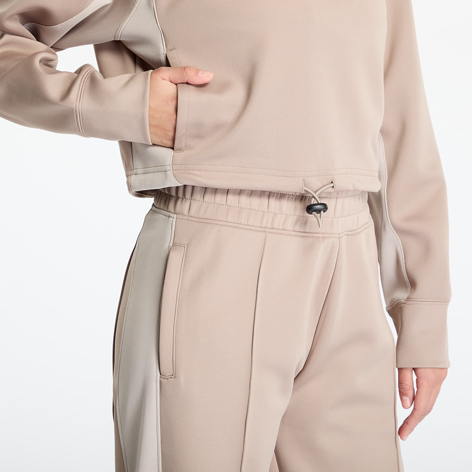 Bluzy z kapturem Converse Cropped Fleece Turtleneck Vintage Cargo Sweatshirt Beige