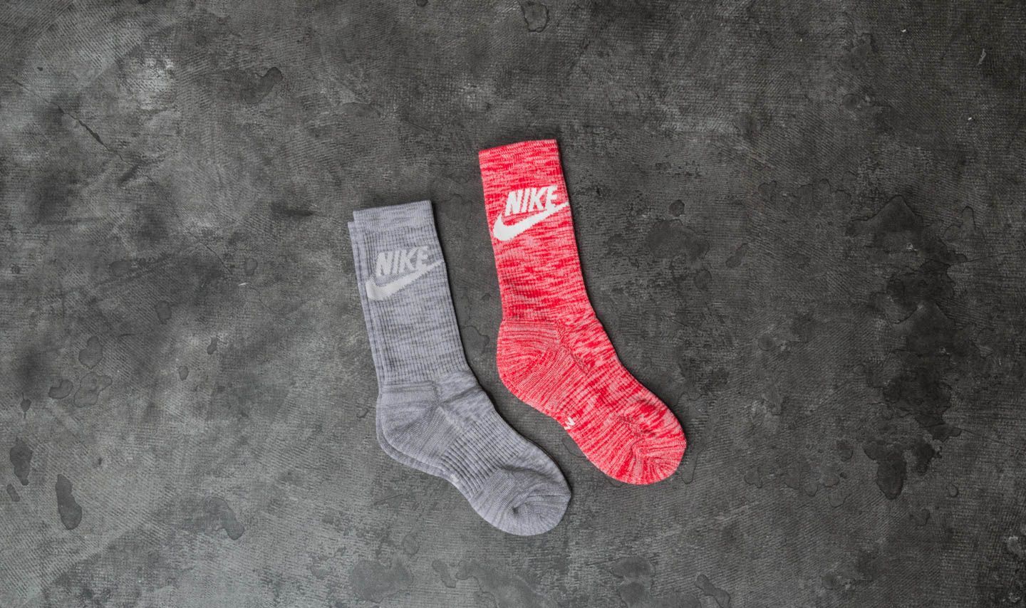 Nogavice  Nike SB Sportswear Advance 2 Pack Crew Socks Grey/ Red