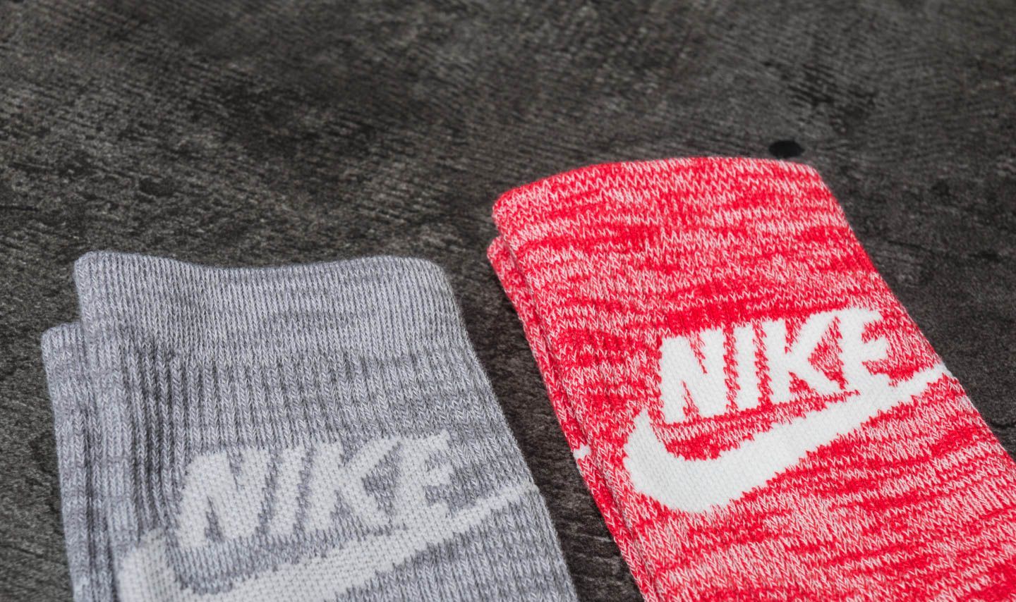 Nogavice  Nike SB Sportswear Advance 2 Pack Crew Socks Grey/ Red
