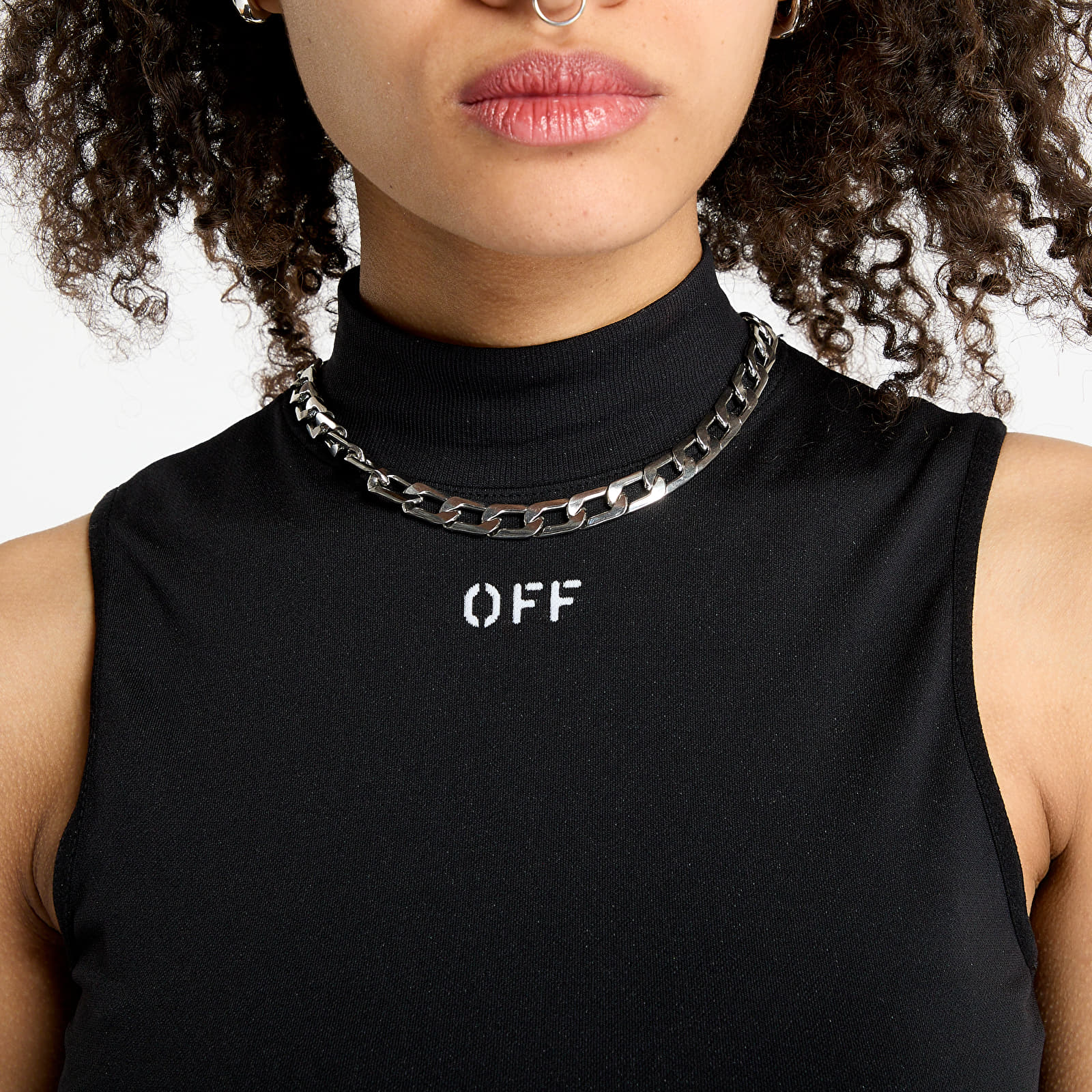 Sukienki Off-White Athl Off Stamp Seaml Dress Black/ White