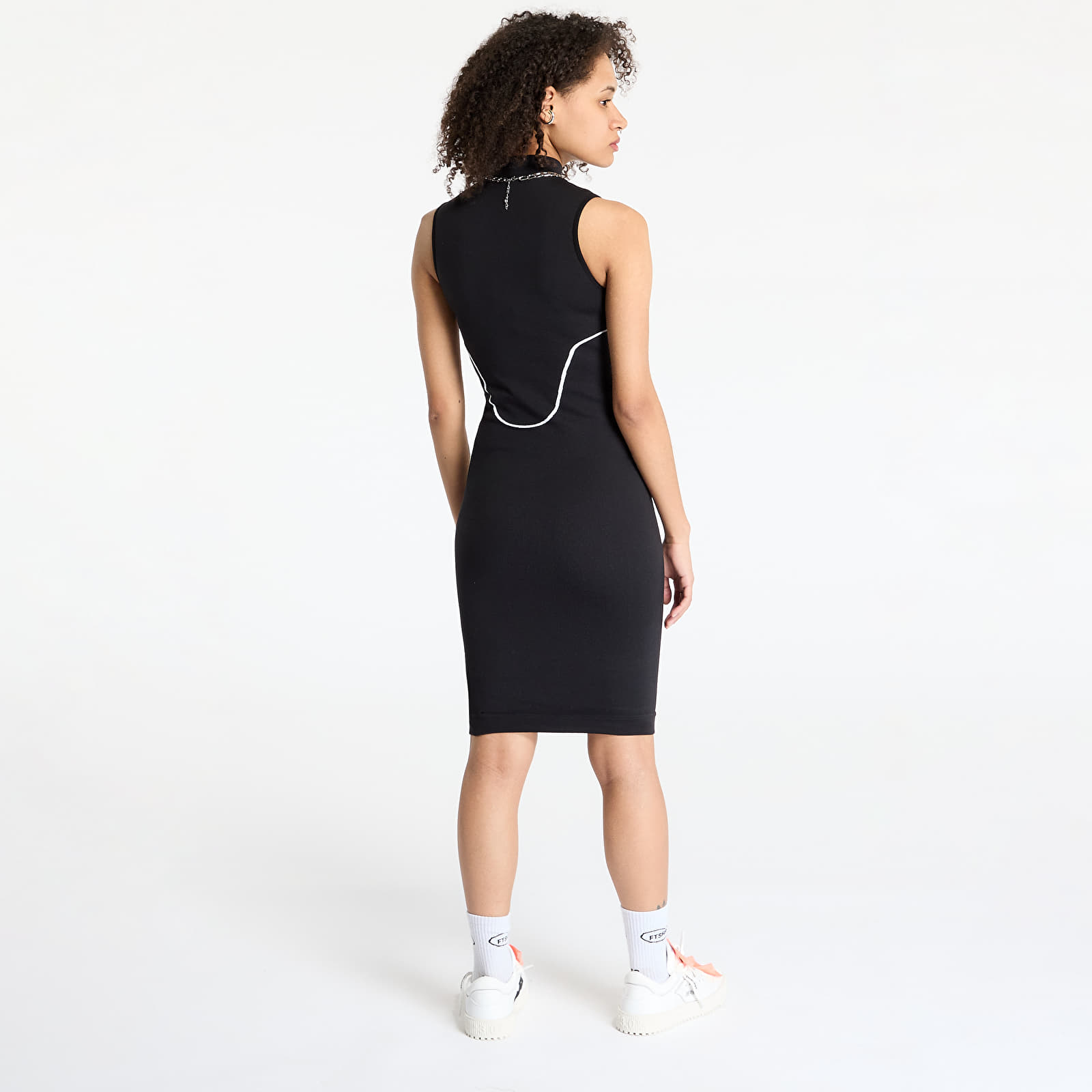 Sukienki Off-White Athl Off Stamp Seaml Dress Black/ White
