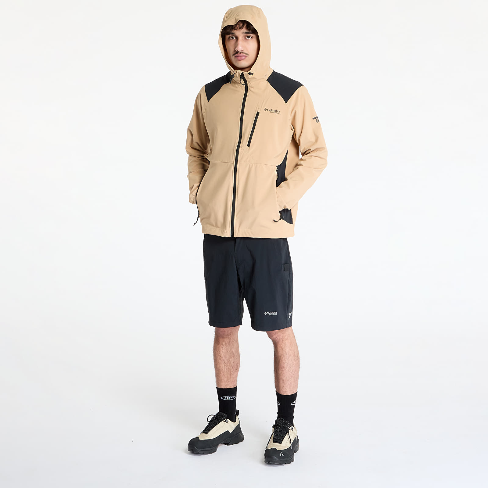 Pánské bundy Columbia Triple Canyon™ Hooded Jacket Canoe/ Black