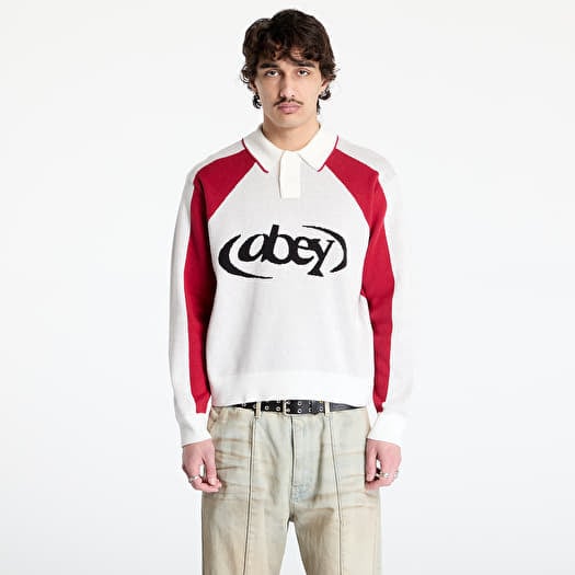 Sweater OBEY Soccer Polo Sweater White Multi